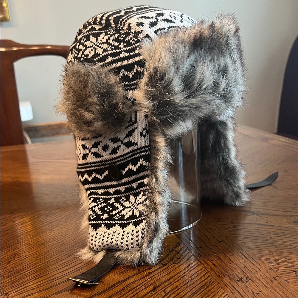 Big Buddha Gray Patterned Faux Fur Kids Hat